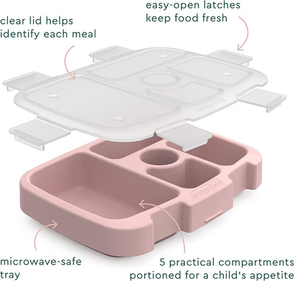 Bentgo® Kids Prints Tray with Transparent Cover - Reusable, BPA-Free, 5-Compartment Meal Prep Container with Built-In Portion Control for Healthy Meals At Home & On the Go (Mermaids in the Sea)
