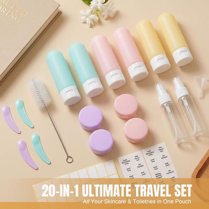 DEWSENSI 20 Pack Travel Bottles Set for Toiletries