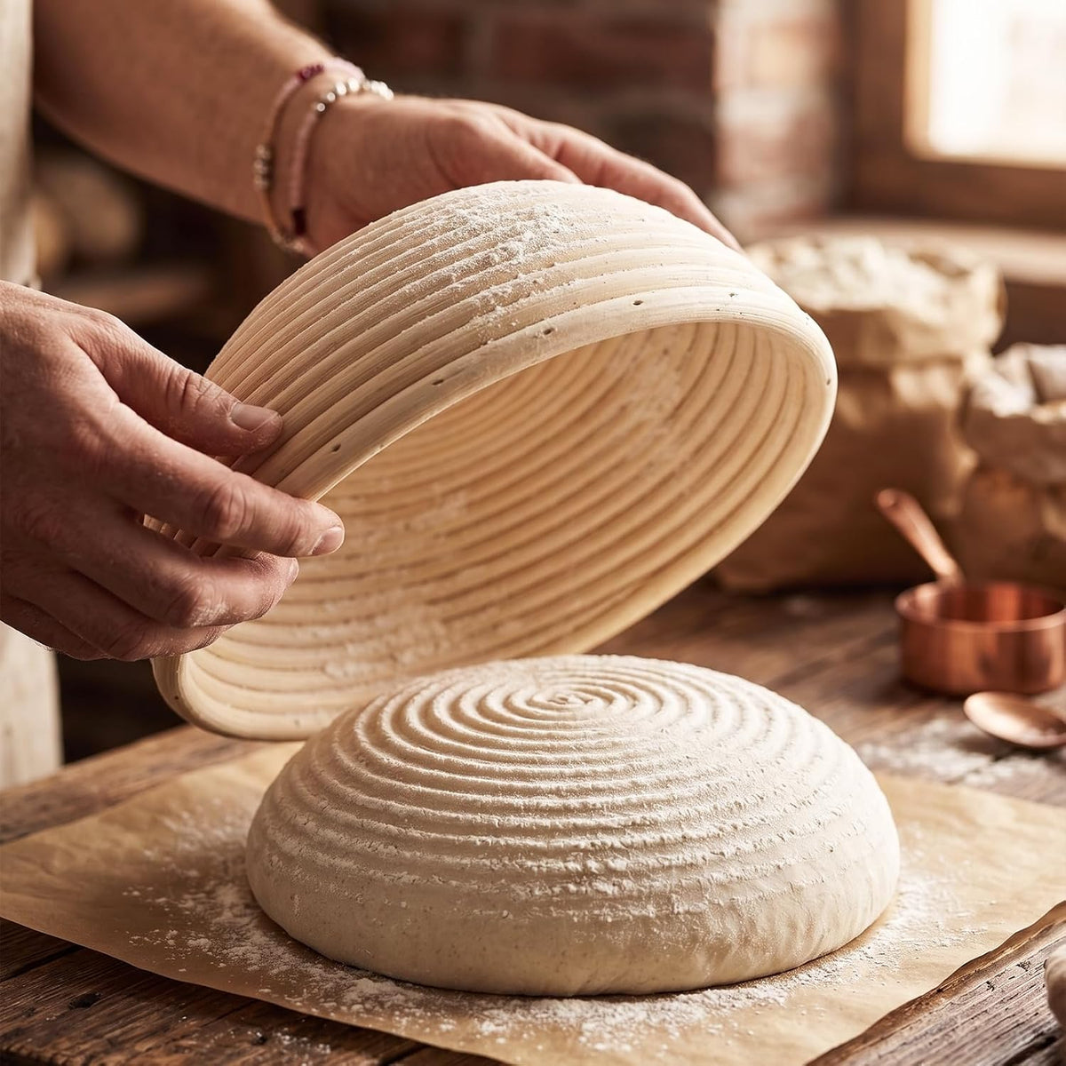 9'' Round Sourdough Banneton Bread Proofing Basket, Set of 2