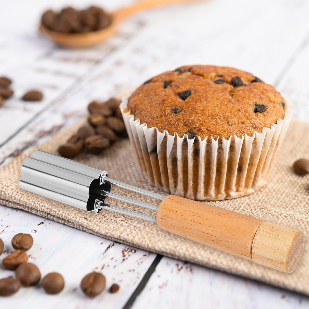 Oruola Cupcake Corer Tool - Stainless Steel Cupcake Hole Punch for Filling, Durable Cupcakes Filler Tool with Flower Design for Baking Accessories