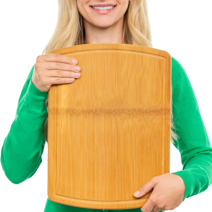 Greener Chef Luxury Bamboo Cutting Board Set of 3 with Glue-Free Surface Technology - Extra Spacious Wood Cutting Boards for Kitchen and XL Chopping Board Set - Replacements for Life