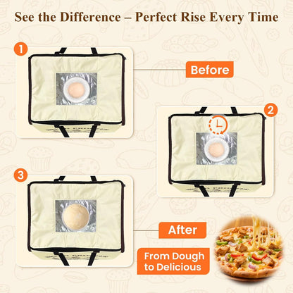 Foldable Bread Proofing Box, 50–113℉ Temp Control &Timer for Dough, Yogurt