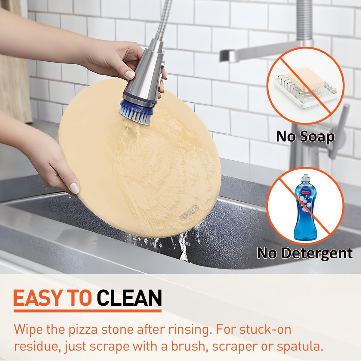 Arcedo Pizza Stone 16 Inch, Round Baking Stone for Bread, Cordierite