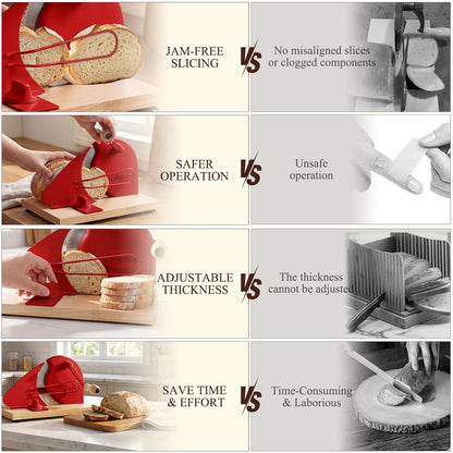 Manual Bread Slicer for Homemade Bread,Even Slicing from Thin to Thick