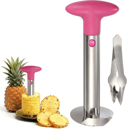 uxcell Pineapple Corer and Slicer Set 9.4x4.1" Stainless Steel Light Purple