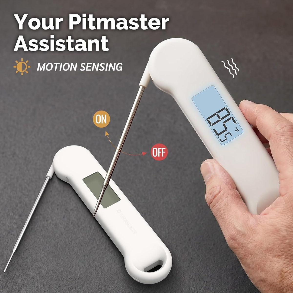 0.5 Sec Instant Read Meat Thermometer Digital for Outdoor Fryer, Black
