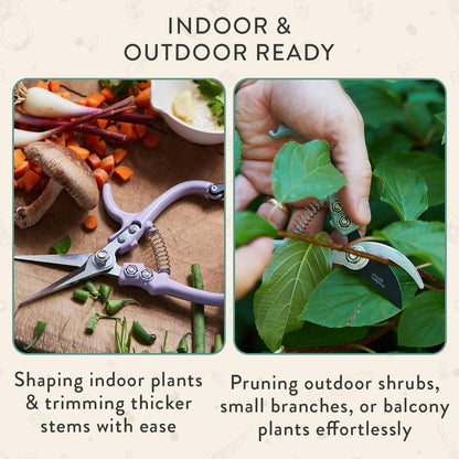 Modern Sprout Hand Pruners+Shears Set w/Blister - Gardening Tools - Sage