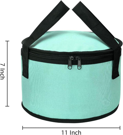 Insulated Cooler Pie Carrier Round Thermal Casserole Carrier,Polyester Fabric Cooler Lunch Bag for Hot or Cold Food transport,Large Size (Purple, Diameter 11 inches)