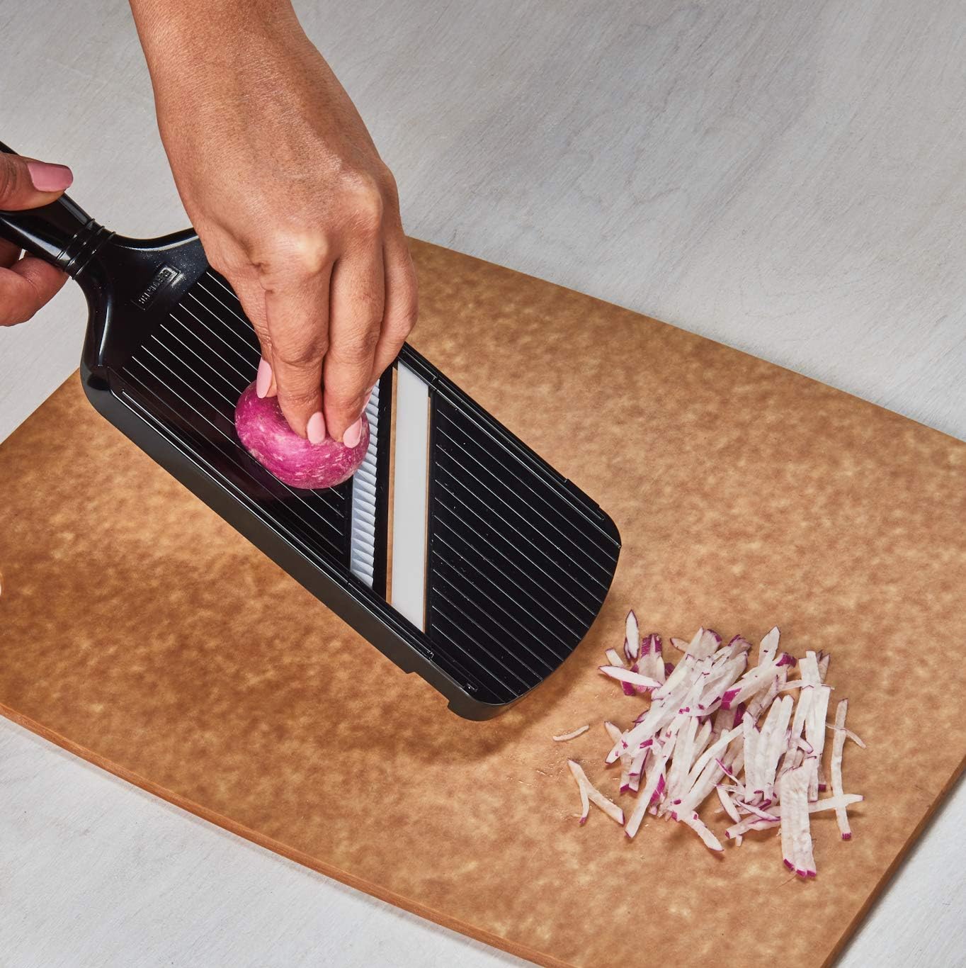 Kyocera Advanced Ceramic Double-edged Mandolin Slicer With Guard, Red