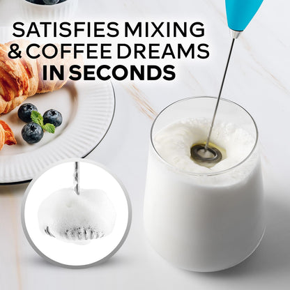 Zulay Kitchen Rechargeable Milk Frother Handheld - Frother Wand, Drink Mixer, Electric Whisk Frother, for Cappuccinos, Matcha & Protein Powder - Dynamic 3 Whisk, 3 Speed 500mAh Black - Colors B