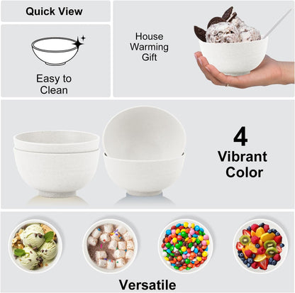 Wheat Straw Bowl Sets,8 PCS Unbreakable Cereal Bowl 26 OZ,Microwave and Dishwasher Safe Bowls,Bowl Sets for Camping and Picnic BPA Free Colorful Salad Bowls for Serving Soup,Oatmeal and Fruit Etc…