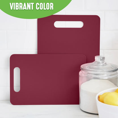 GreenLife Cutting Board Set 8x12" & 10x14", Extra Durable, Meal Prep, Non-Slip, Grip Handles, Crack Resistant, Dishwasher Safe, Reversible, Versatile Kitchen Essentials, Turquoise