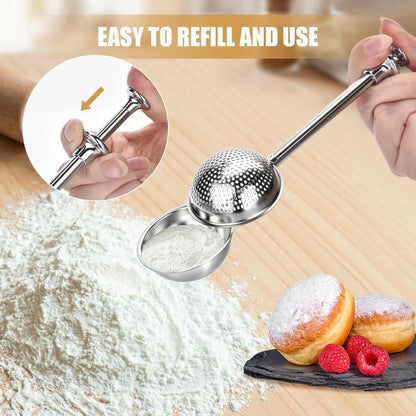 2PCS Flour Duster for Bread Baking, Premium Bake Sifter Ball