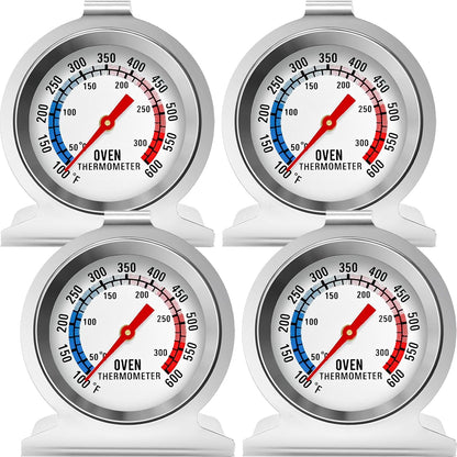 Oven Thermometer 50-300°C/100-600°F Stainless Steel Oven Thermometers with Large Dial, Oven Temperature Gauge for BBQ Cooking Baking Grill Smoker