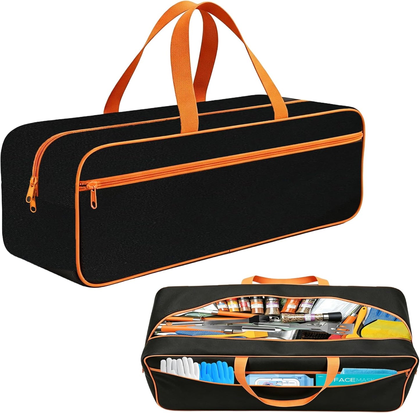 Extra Large Grill Tool Storage Bag, Heavy Duty BBQ Accessories Organizer, Oversized Griddle Storage Case Compatible with Blackstone, Holds Spatulas, Scrapers, Bottles and Grill Cleaning Tools