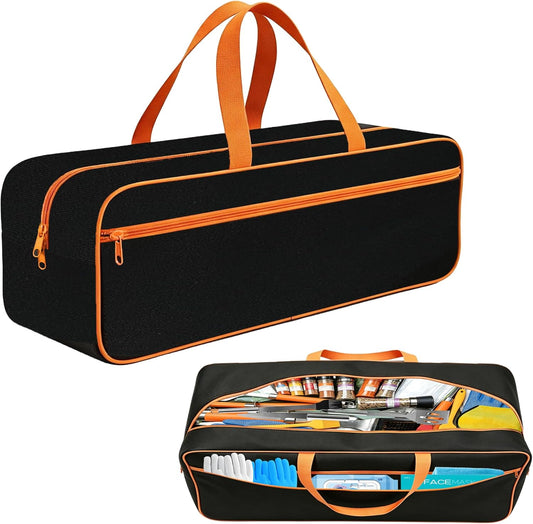Extra Large Grill Tool Storage Bag, Heavy Duty BBQ Accessories Organizer, Oversized Griddle Storage Case Compatible with Blackstone, Holds Spatulas, Scrapers, Bottles and Grill Cleaning Tools