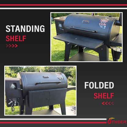Upgraded Grill Table for Weber Kettle 22"/18"/26", Master Touch 22", Smokey Mountain, Recteq Pellet Grill RT-B380, Prep Station with Cutting Board, Basin, 4 Hooks, Shelf for Weber Kettle Accessories