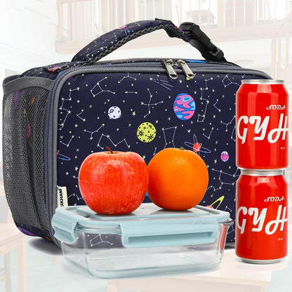 GYEUKHAM Insulated Lunch Box for School, Thermal Reusable Durable Freezable Lunch Bags for Kids Boys Girls Men Women - Small Soft Cooler Portable Lunch Tote Kit for Work Picnic Travel,Black