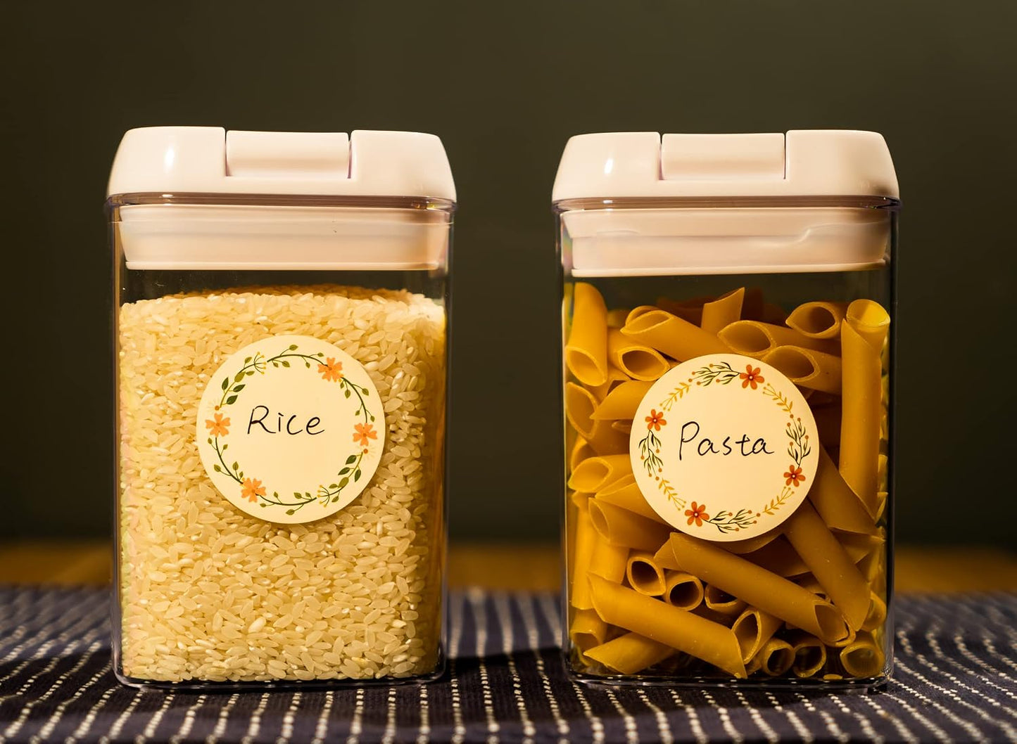 MONEST Waterproof Label Stickers for Jars and Lids, Pantry, Mason Jar, Canning, Spice, Bottle Labels (Red Tulip 2"x3")