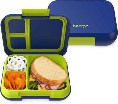 Bentgo Pop - Leak-Proof Lunch Box & Removable Divider for Ages 8+ & Teens - Lunch Container Holds 5 Cups of Food; 3-4 Compartments; Microwave/Dishwasher Safe; 2 Year Warranty (Flame Red/Turquoise)