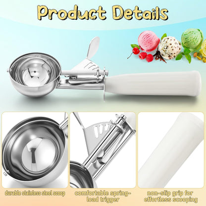 Reallnaive Ice Cream Scooper with Trigger, 4 oz, Gray