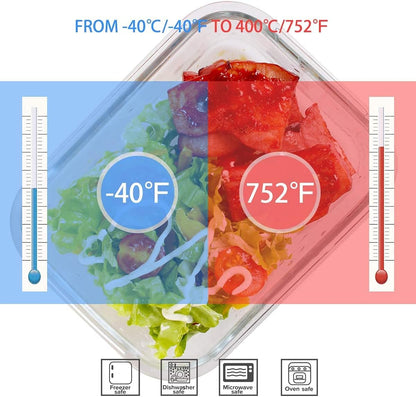S SALIENT 18 Pieces Glass Food Storage Containers with Lids,Airtight Glass Meal Prep Containers,Glass Storage Containers Set for Kitchen,Pantry BPA Free & Leak Proof (9 lids & 9 Containers)