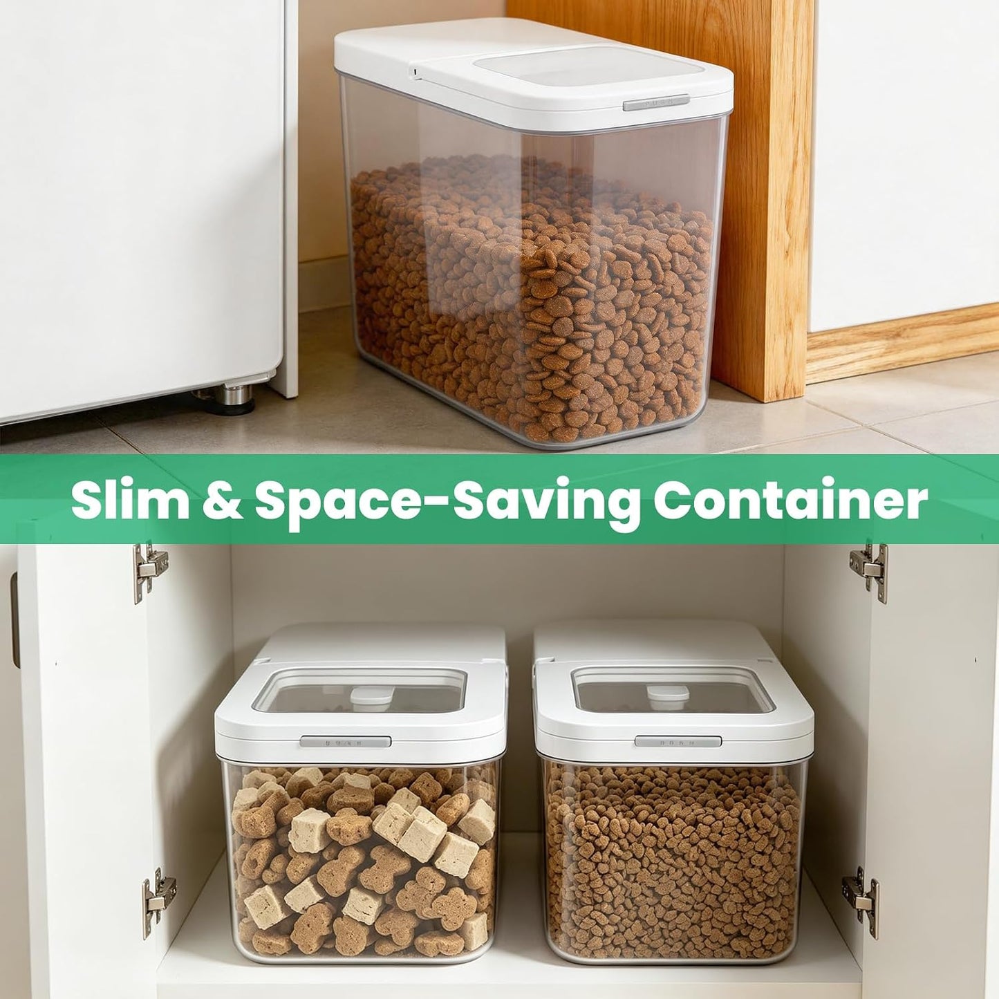 TBMax Dog Cat Food Storage Container 12Lbs with Airtight Flip-up Lid, Large Pet Food Dog Treat Container with Scoop, Airtight Food Storage Bin for Kitchen Organization