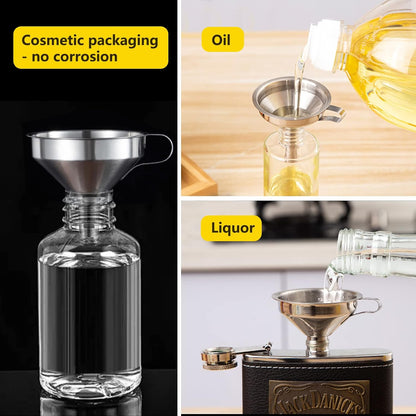 Canning Funnel for Wide and Regular Jars, Wide Mouth Funnel Stainless Steel Funnels for Kitchen Use, Metal Funnels Set for Transferring Liquid Power Jam Grains Dry and Wet Ingredients