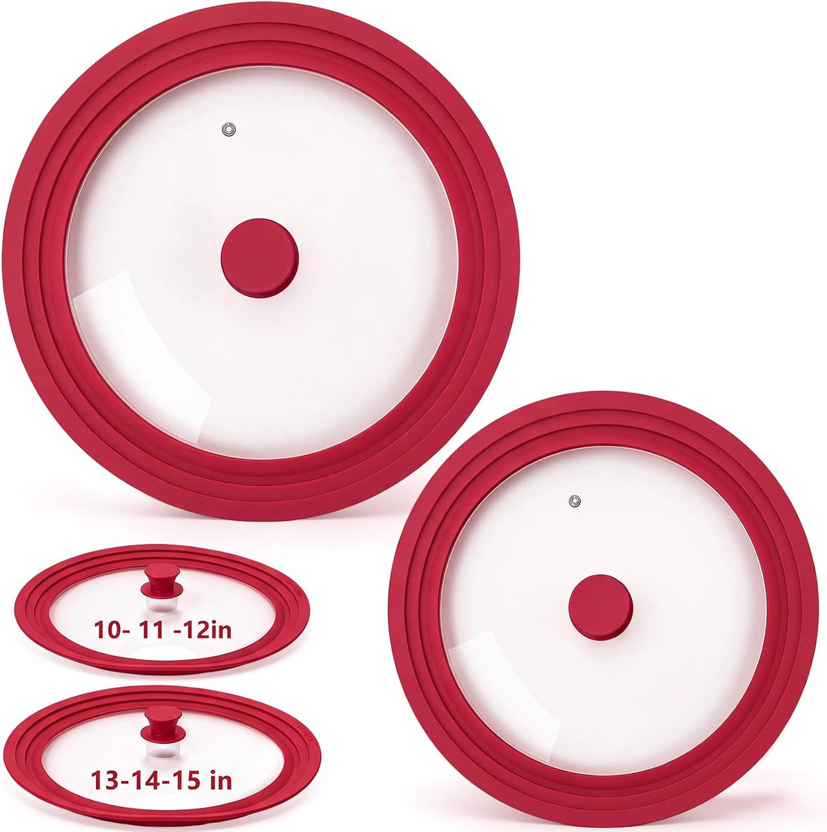 Blushtier 2 Set Universal Lid for Pots, Pans and Skillets, Black