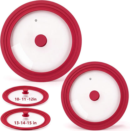 Blushtier 2 Set Universal Lid for Pots, Pans and Skillets, Black
