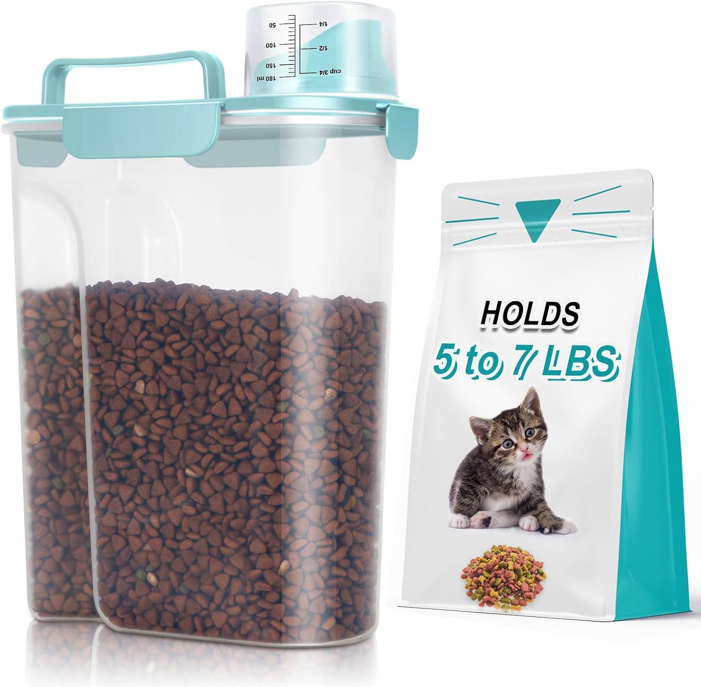 TBMax 10 Lbs Cat Dog Food Storage Container, 2026 Upgraded Large Pouring Container for Pet Food Storage, Bird Seed Dispenser, Portable Travel Kibble Holder -Dark Green