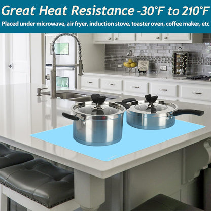 Extra Large Silicone Mat 36" x 24" Place Mats, Heat Resistant Mat for Kitchen Countertop Protector, Thick Placemats Washable Silicone Mats for Kitchen Counter Mat Dining Table Mat, Grey, Sapid