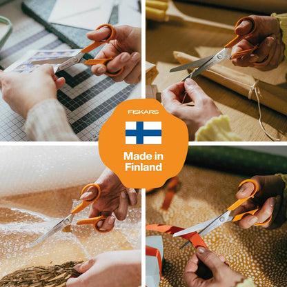 Fiskars Classic Kitchen Scissors, Serrated Blades, Right-Handed use, Total Length: 18.7 cm, Improved Torx Screw and More Ergonomic Handle, Quality Steel/Plastic, Orange, 1075051