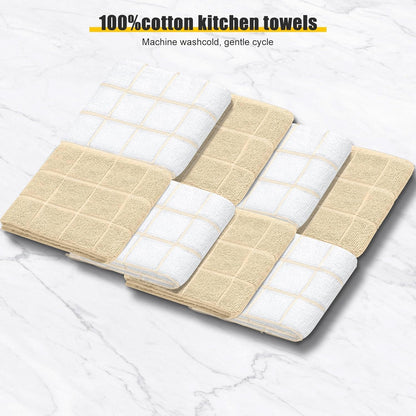 Oven Mitts Kitchen Towels and Dishcloths Pot Holders Sets, Oven Gloves Kitchen Dish Towels 500 Degree Heat Resistant Potholders with Non-Slip Silicone Surface for Cooking, Grilling, Baking-Gray