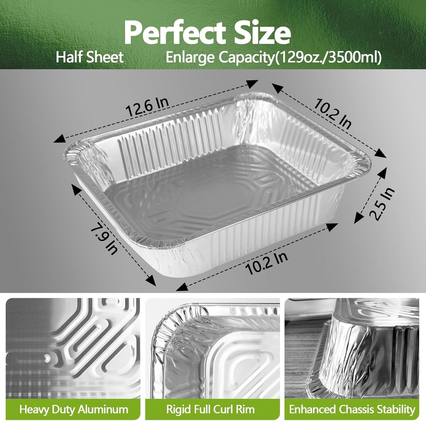 Thickened 35 Pack Heavy Duty Aluminum Pans, 8x8 Small Disposable Aluminum Baking Pans, Square Tin Foil Roasting Tray for Cooking, Meal Prep, Catering, Events, Carton Packaging