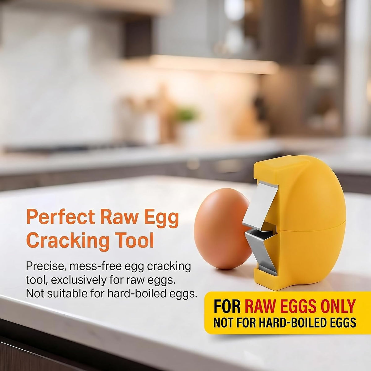 2026 New Dishwasher-Safe Egg Cracker, 2Pcs Stainless Steel Egg Shell Opener, Egg Opener Egg Cracker Tool for Raw Eggs, Open Eggs with Ease - A Little Happiness Boost for Your Kitchen (Yellow)