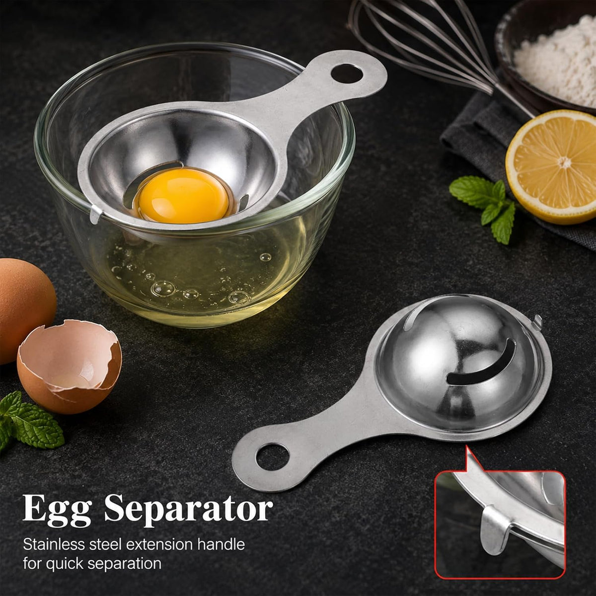 Egg Separator for Raw Eggs, Egg Yolk White Filter Food Grade Egg Divider