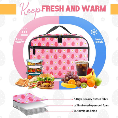 Lunch Box Kids, Lunch Bags for Women Men, Insulated Cooler Reusable Cute Lunch Containers for Boy & Girls, Adults Leak Proof Large Lunch Tote Bags for School, Work, Travel, Picnic Outdoor and Beach