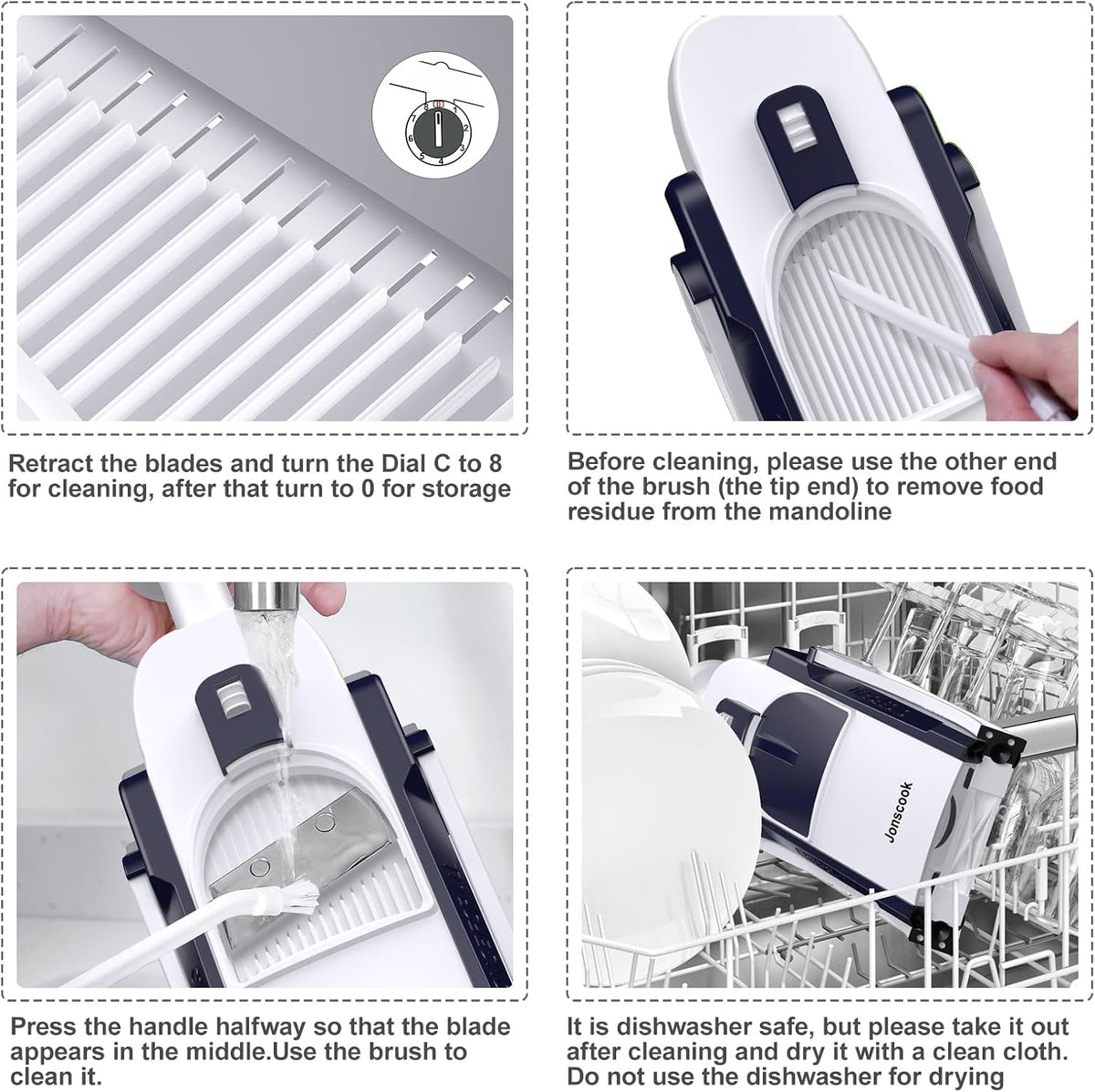 7-in-1 Safe Mandoline Slicer for Kitchen, Vegetable Slicer with Container