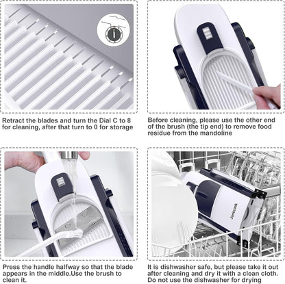 7-in-1 Safe Mandoline Slicer for Kitchen, Vegetable Slicer with Container