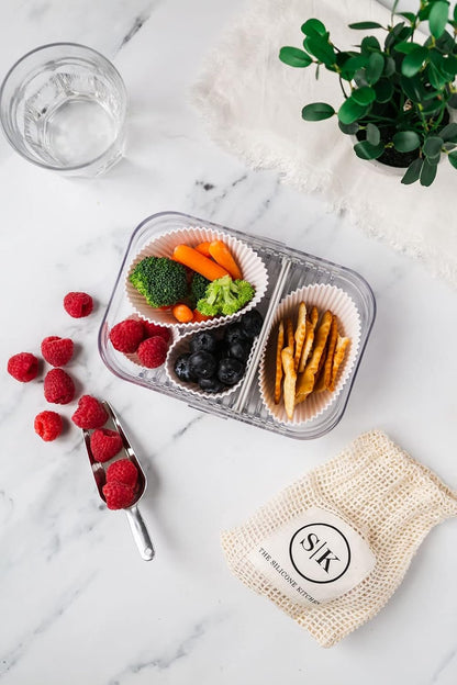 The Silicone Kitchen Silicone Individual Mini Loaf Pans - Reusable, Non-Toxic, BPA Free, Dishwasher Safe, Bento Box Accessories (12 Pack, White)