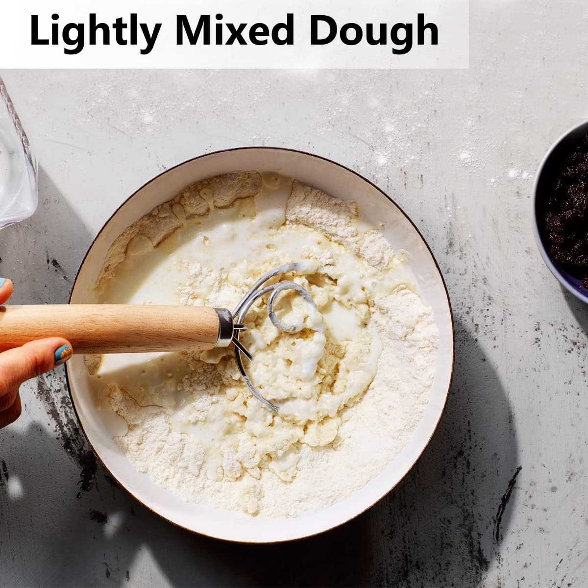 Danish Dough Whisk, Sourdough Tools For Bread Mixer,Sourdough Starter Kit, Dutch Style Bread Whisk For Sourdough Cooking Kitchen with Stainless Steel Danish Sourdough Whisks13" and Dough Scraper