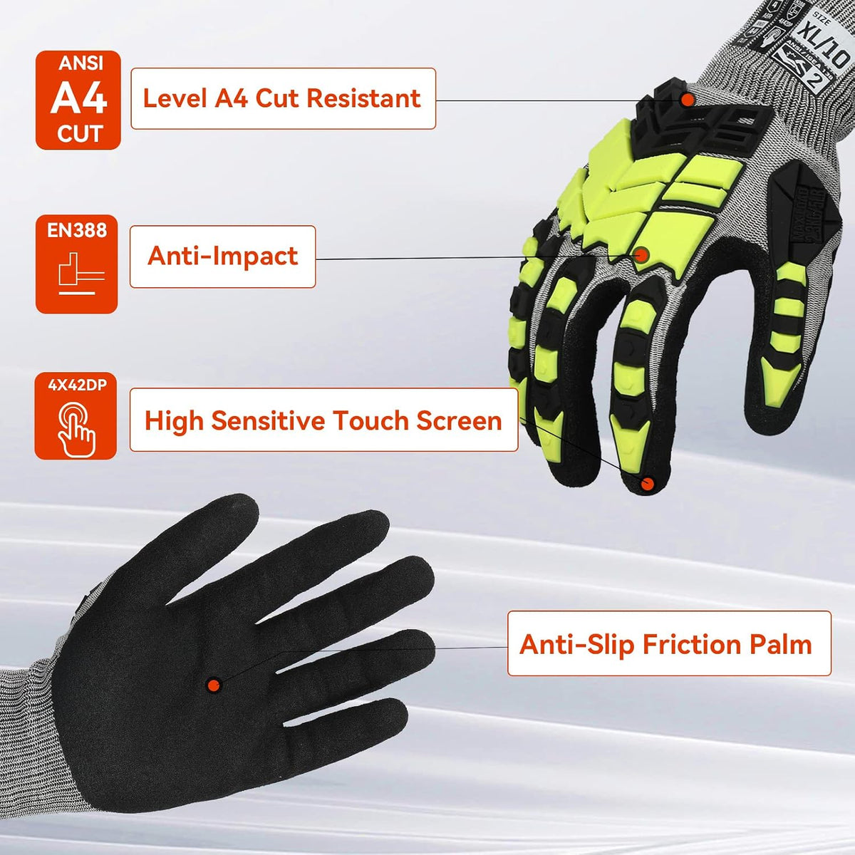 Safety Work Gloves,Impact Gloves for Men Women