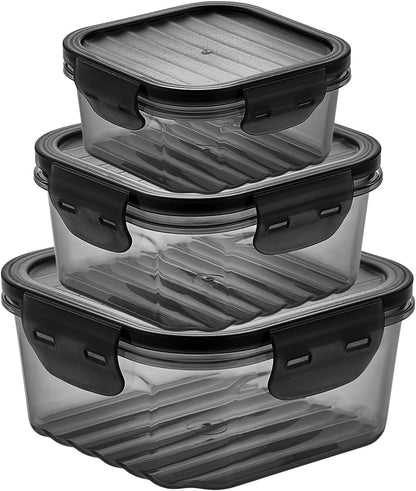 12-Piece Food Storage Container Set – Airtight, Leakproof, BPA-Free Plastic Storage Boxes with Locking Lids – Stackable Meal Prep Containers, Microwave, Freezer & Dishwasher Safe