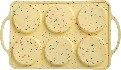 2-Pack Silicone Muffin Pan Set – Regular 12 Cup & Mini 24-Cup Silicone Muffin Pans for Baking – Nonstick Silicone Cupcake Pan with Metal-Reinforced Handles – BPA-Free, Dishwasher-Safe, Cream