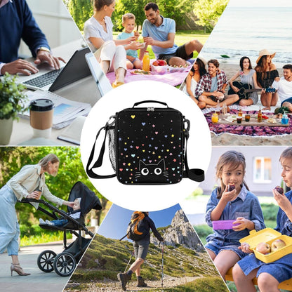 cfpolar Skull Skateboard Lunch Box for Boys Girls, Insulated Lunch Bags for Kids Reusable Mini Cooler Lunch Tote Lunchbox Thermal Meal Tote Kit with Shoulder Strap for Work School Picnic