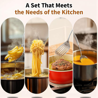 Newness Metal Fish Turner Spatula Stainless Steel for Kitchen Use, Small Griddle Egg Spatula, Flexible, Polished Metal, Corrosion Resistant, Kitchen Slotted Turner with Thin Edge Ideal for Turning,11"