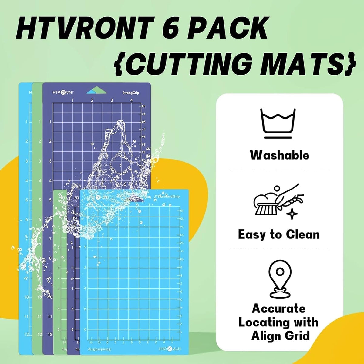 HTVRONT Cutting Mats 12x12, Compatible with Cricut Maker/Explore