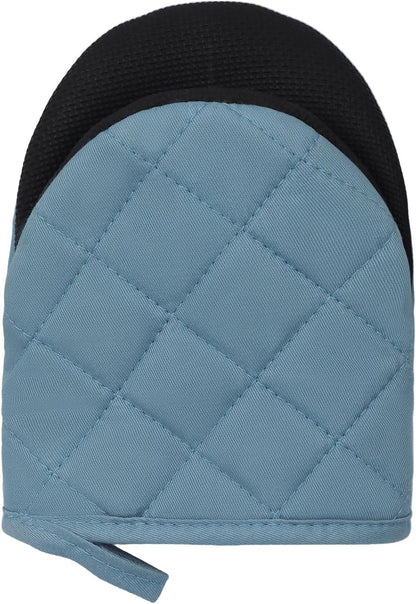 Goldmeet Mini Oven Mitts 2-Pack, 7"x5.5", 500°F Silicone Grip, Gray