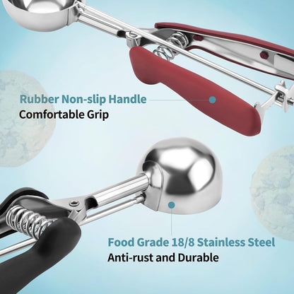 Large Cookie Scoop 3 Tablespoon, Size #20 Dough Scoops for Baking, Trigger Ice Cream Scooper, Stainless Steel Portion Scoop for Jumbo Cookies, Pancakes, Cupcakes, Meatballs